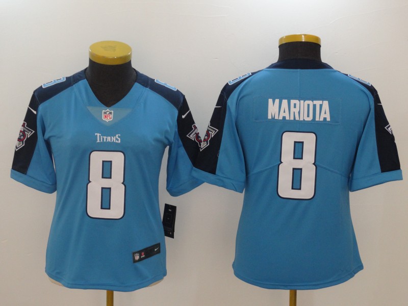 Women's Tennessee Titans #8 Marcus Mariota Light Blue New 2018 Vapor Untouchable Limited Stitched NFL Jersey